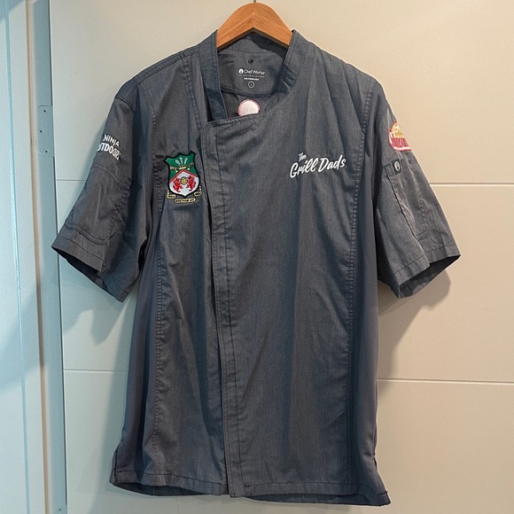 The Grill Dads Gray Chef Jacket - NEW - Picture 1 of 7